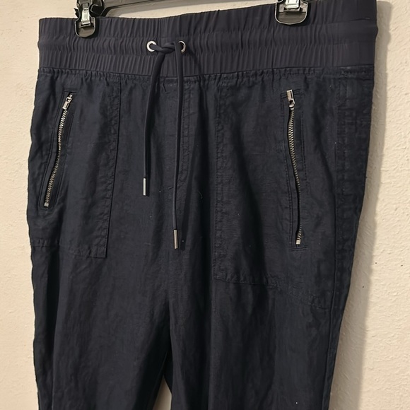 Athleta Pants - Athleta women’s 100% linen joggers, dark navy blue, women’s size 10.